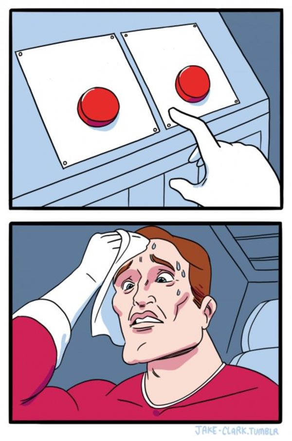 Two Buttons meme about Khalo